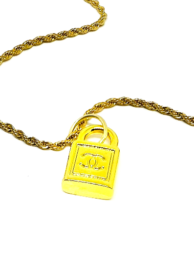 REPURPOSED GOLD LOCK NECKLACE